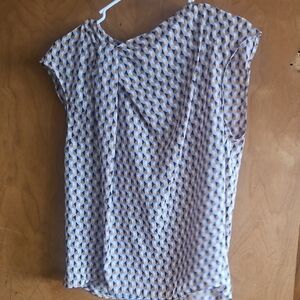 Worthington Blue and Black Geometric Blouse